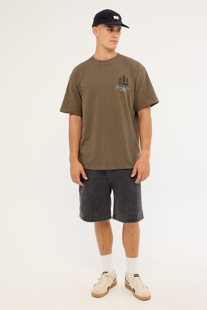 Checkmate Heavyweight Boxy Tee Brown