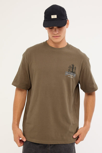 Checkmate Heavyweight Boxy Tee Brown