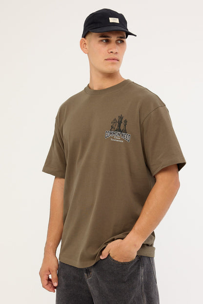 Checkmate Heavyweight Boxy Tee Brown