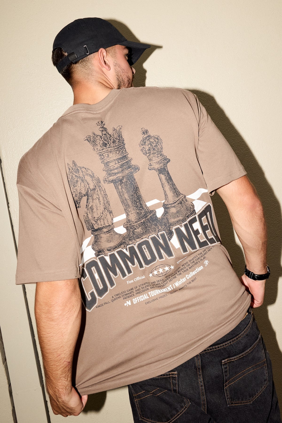 Checkmate Heavyweight Boxy Tee Brown